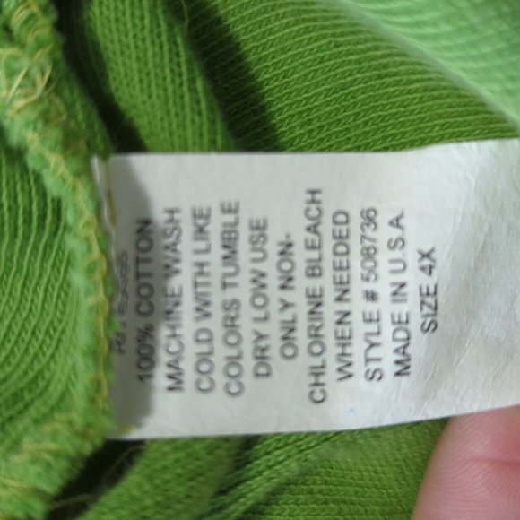 Green V-Neck Pullover Sweatshirt - Silhouettes - Size: 4X - Picture 3 of 3